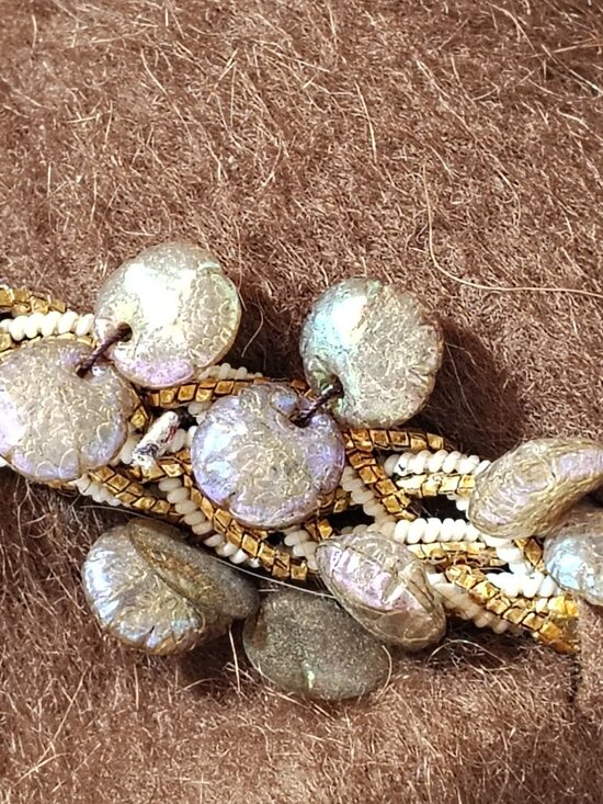 Vintage 1940s Wool Beret Merrimac Hat Corp Camel Brown Beaded Flapper Size 22.5 main image 13